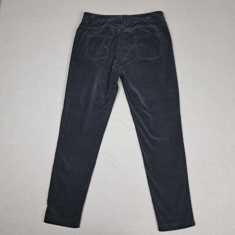 J McLaughlin Pants Womens 14 Black Flocked Velvet Taper Leg Classic Stretch EC - Picture 9 of 11